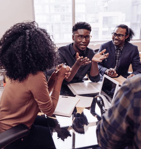 Team discussion and brainstorming